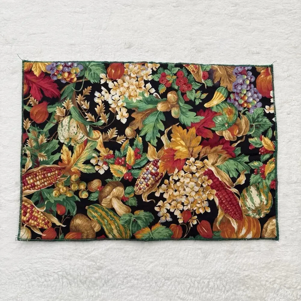 Handmade Fabric Placemats Autumn Harvest Fall Thanksgiving Dining Table Decor